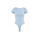 Athleisure - Ribbed Square Neck Tee Bodysuit - Light Blue - Cultured Cloths Apparel