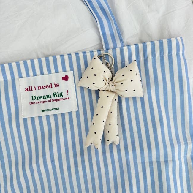 Accessories - Green Puff Ribbon Balletcore Dot Bow Bag Charm, Key Holder - - Cultured Cloths Apparel