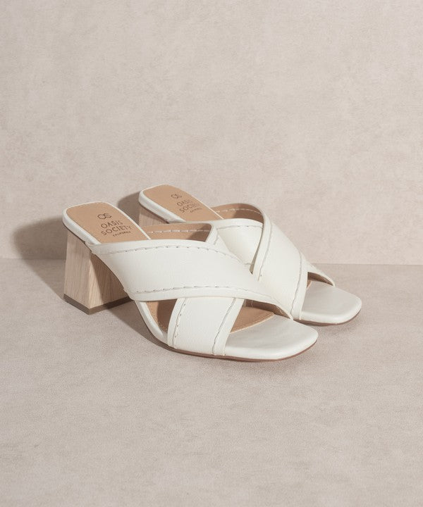 Shoes - OASIS SOCIETY Jade - Strappy Stitched Sandal - WHITE - Cultured Cloths Apparel