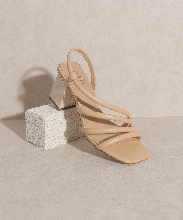 Shoes - OASIS SOCIETY Ashley - Wooden Heel Sandal - NUDE - Cultured Cloths Apparel