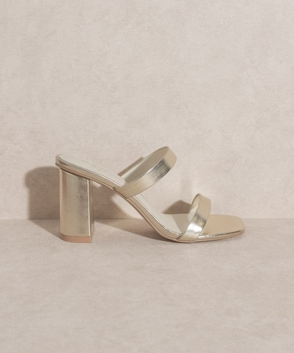 Shoes - OASIS SOCIETY Khloe   Modern Strappy Heel - LIGHT GOLD - Cultured Cloths Apparel