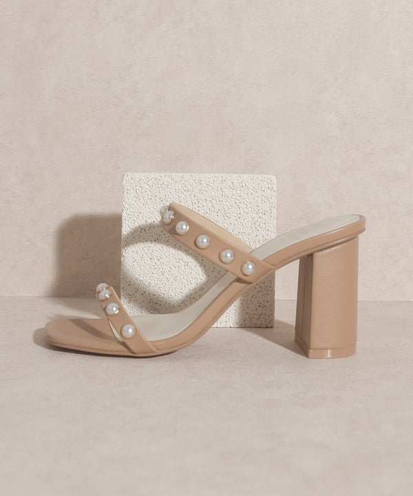 Shoes - OASIS SOCIETY Victoria - Pearl Strap Heel - NUDE - Cultured Cloths Apparel