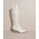 Shoes - OASIS SOCIETY Samara - Embroidered Tall Boot - WHITE - Cultured Cloths Apparel