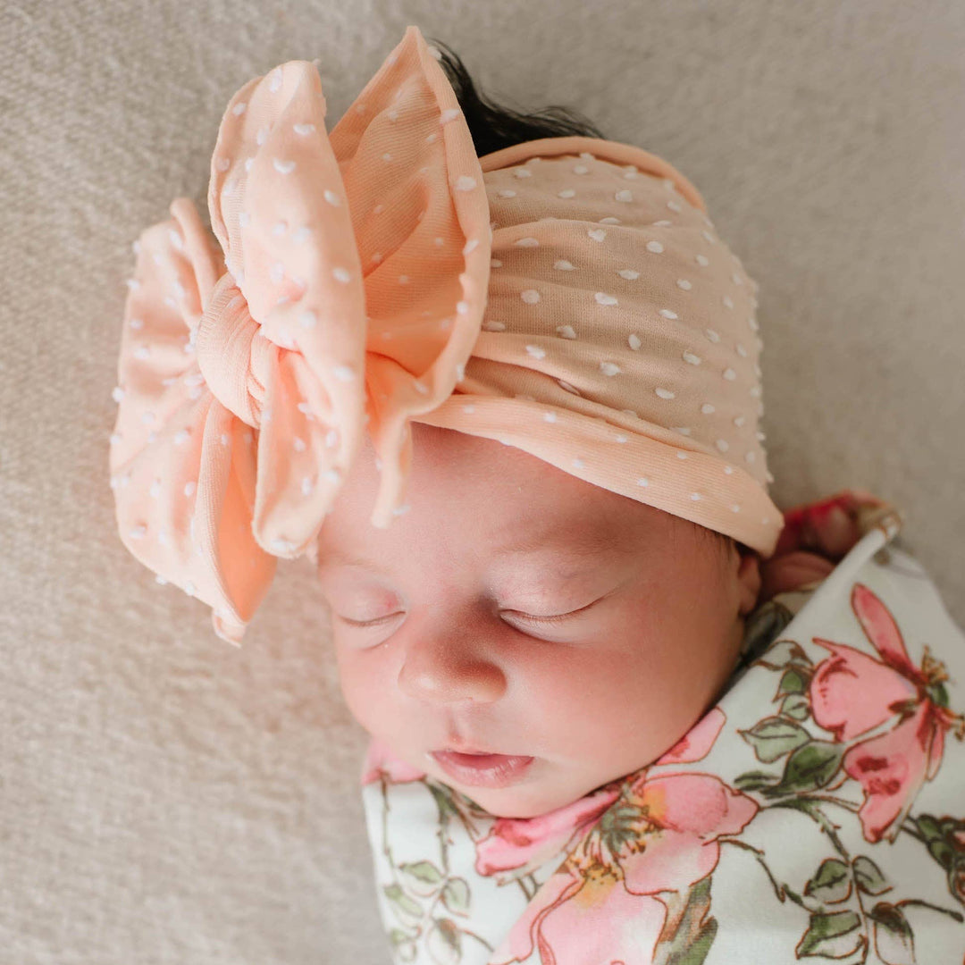 Accessories - Baby Bling® Shabby Dot FAB-BOW-LOUS® soft nylon bow headband - - Cultured Cloths Apparel