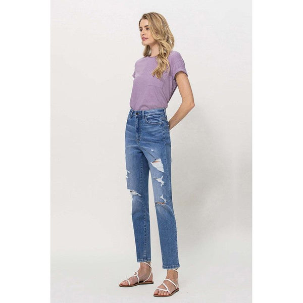 Denim - Distressed Mom Jeans -  - Cultured Cloths Apparel