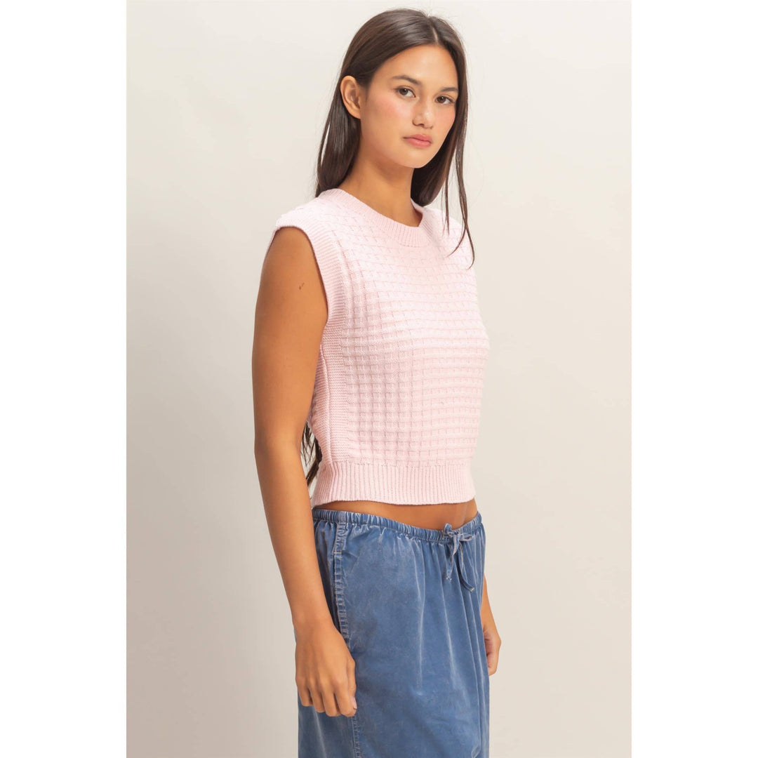 Textured Sleeveless Knit Top