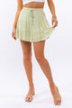 Women's Skirts - Tiered Mini Skirt - SAGE-WHITE DITSY - Cultured Cloths Apparel
