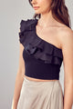 Women's Sleeveless - One Shoulder Knit Top -  - Cultured Cloths Apparel