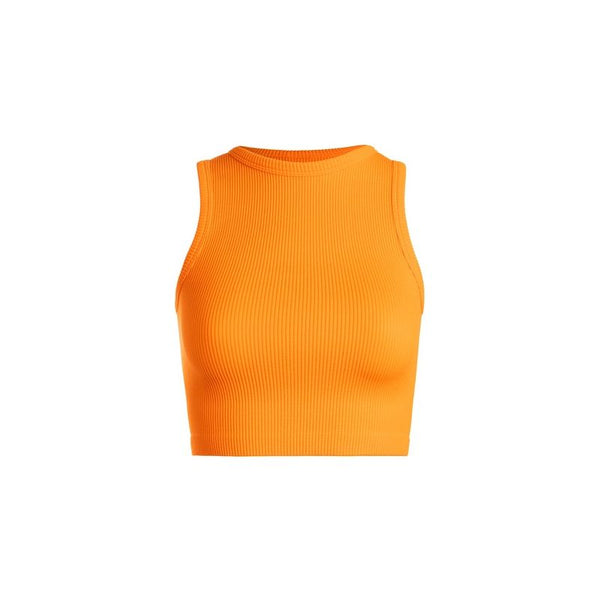 Athleisure - Thick Ribbed Cropped Tank - Orange - Cultured Cloths Apparel