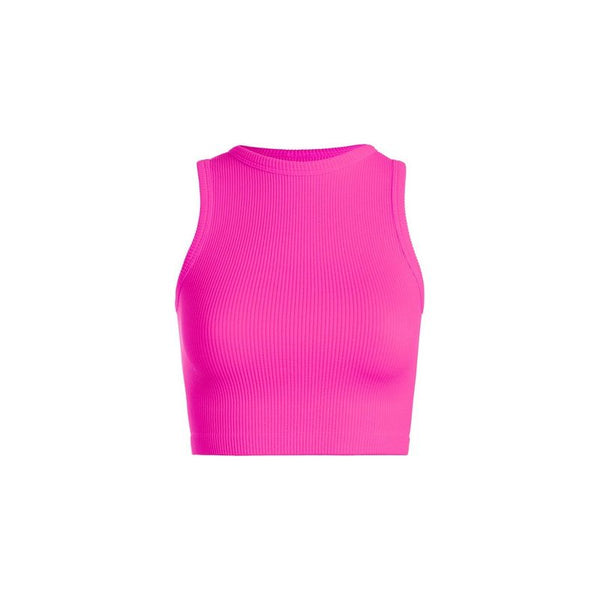 Athleisure - Thick Ribbed Cropped Tank - Fuchsia - Cultured Cloths Apparel