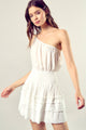 Women's Dresses - Pleated Detail One Shoulder Cami Dress - OFF WHITE - Cultured Cloths Apparel