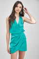 Women's Dresses - V-Neck Wrap Dress - WATER GREEN - Cultured Cloths Apparel