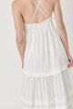 Women's Dresses - Shirred Ruffle Folded Detail Maxi Dress -  - Cultured Cloths Apparel