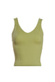 Athleisure - V Neck Contour Rib Crop Tank - Tone Green - Cultured Cloths Apparel