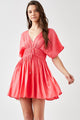Women's Dresses - Smocked Waist with Tassel Strap Dress - CALYPSO CORAL - Cultured Cloths Apparel