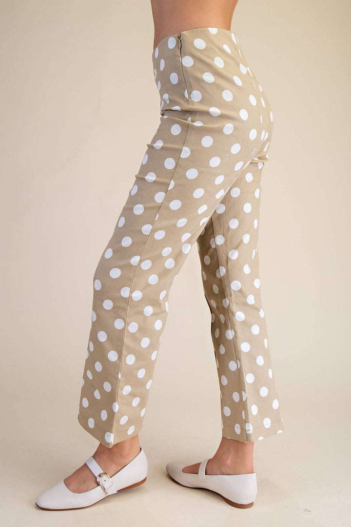 Pants - Flare Crop Dot Pants - - Cultured Cloths Apparel