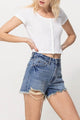 Women's Shorts - Distressed Rigid Mom Shorts -  - Cultured Cloths Apparel