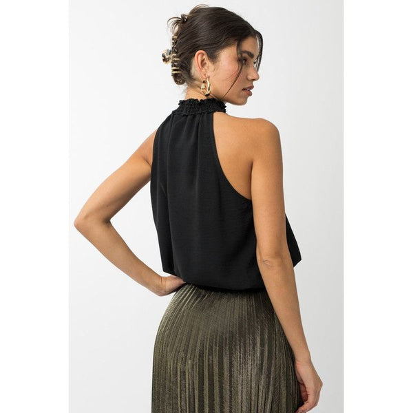 Women's Sleeveless - Sleeveless Smocking Halter Neck Top -  - Cultured Cloths Apparel