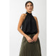 Women's Sleeveless - Sleeveless Smocking Halter Neck Top - Black - Cultured Cloths Apparel