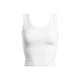 Athleisure - Thick Ribbed Cropped Sleeveless Tank - White - Cultured Cloths Apparel