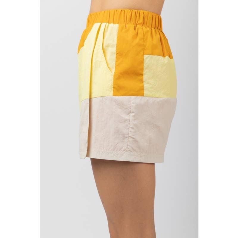 Women's Skirts - Curved Color Block Activewear Skort - - Cultured Cloths Apparel