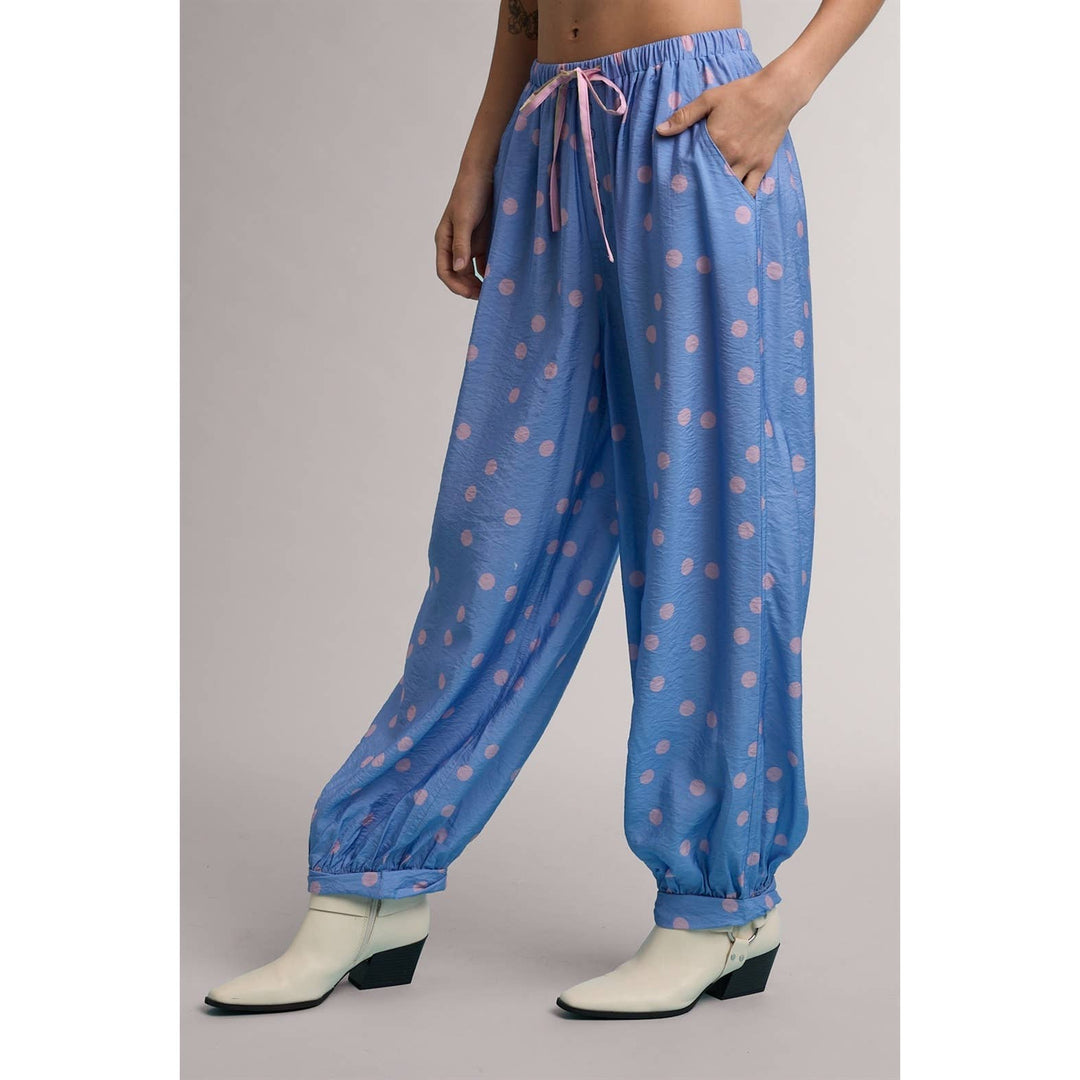 POLKA DOT WOVEN BALLOON PANTS