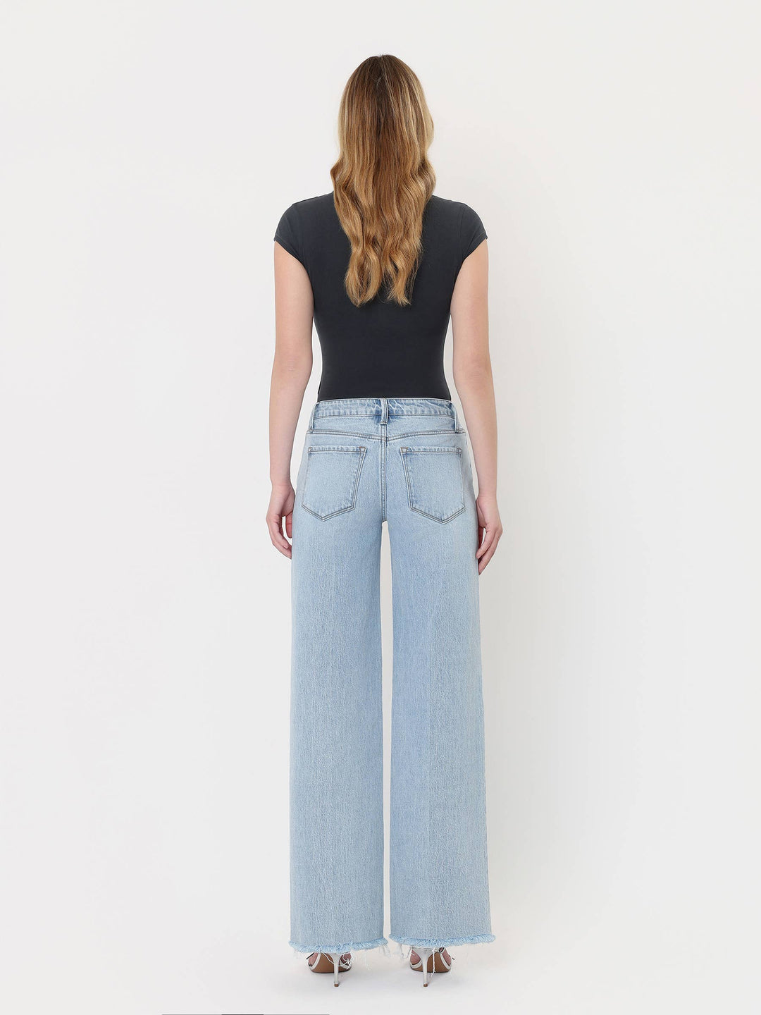 Denim - HIGH RISE TROUSER FOLD CREASED WIDE JEANS - - Cultured Cloths Apparel