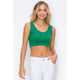 Athleisure - Ribbed Cropped Tank with Reversible Neckline - Kelly Green - Cultured Cloths Apparel