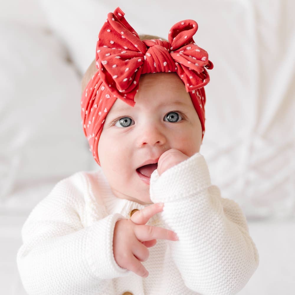 Accessories - Baby Bling® Shabby Dot FAB-BOW-LOUS® soft nylon bow headband - - Cultured Cloths Apparel
