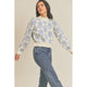 Women's Sweaters - Floral Pattern Knit Sweater -  - Cultured Cloths Apparel