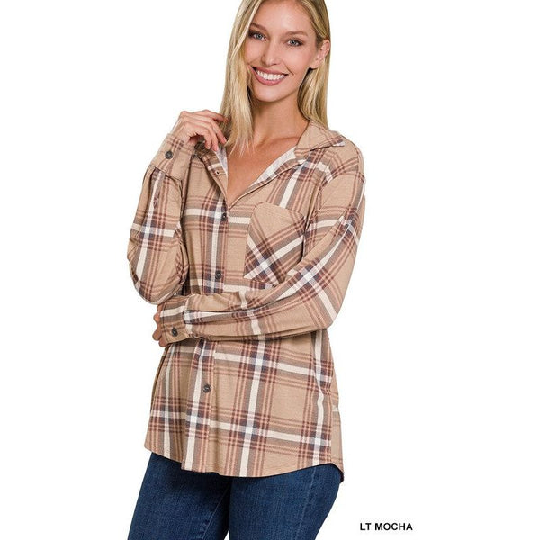 Outerwear - PLAID SHACKET WITH FRONT POCKET -  - Cultured Cloths Apparel