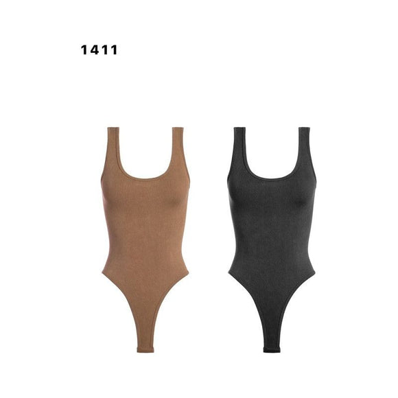 Athleisure - Ribbed Washed Tank Bodysuit -  - Cultured Cloths Apparel