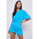 Women's Dresses - One Shoulder Wrap Dress - Summer Blue - Cultured Cloths Apparel