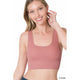 Women's Sleeveless - RIBBED SQUARE NECK CROPPED TANK TOP WITH BRA PADS -  - Cultured Cloths Apparel