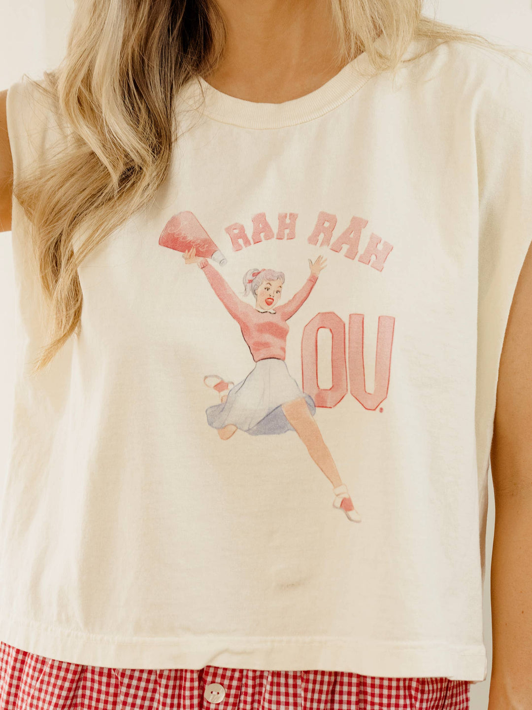 OU Oklahoma Sooners Rah Rah Off White Tank