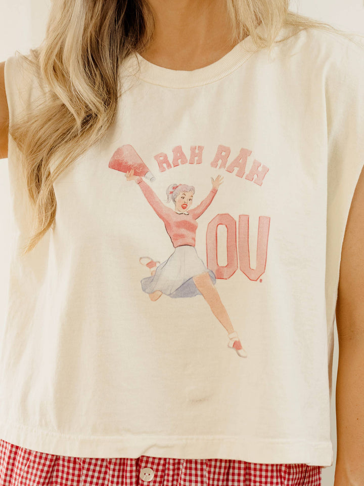 OU Oklahoma Sooners Rah Rah Off White Tank