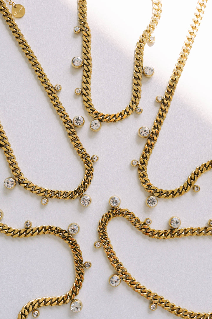 Accessories, Jewelry - Chloe Crystal Cuban Chain Necklace - - Cultured Cloths Apparel