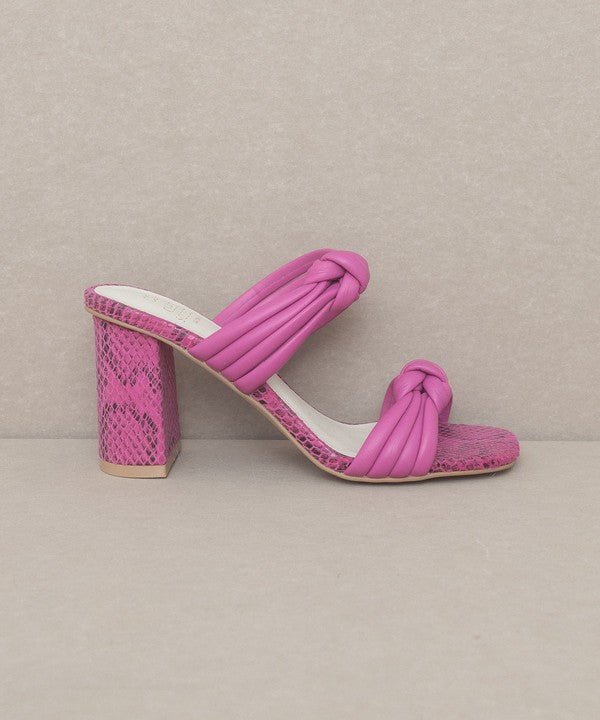 Shoes - OASIS SOCIETY Raquel - Strappy Knot Heel - FUCHSIA - Cultured Cloths Apparel