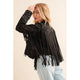 Outerwear - Studded Fringe Open Western Jacket - Black - Cultured Cloths Apparel