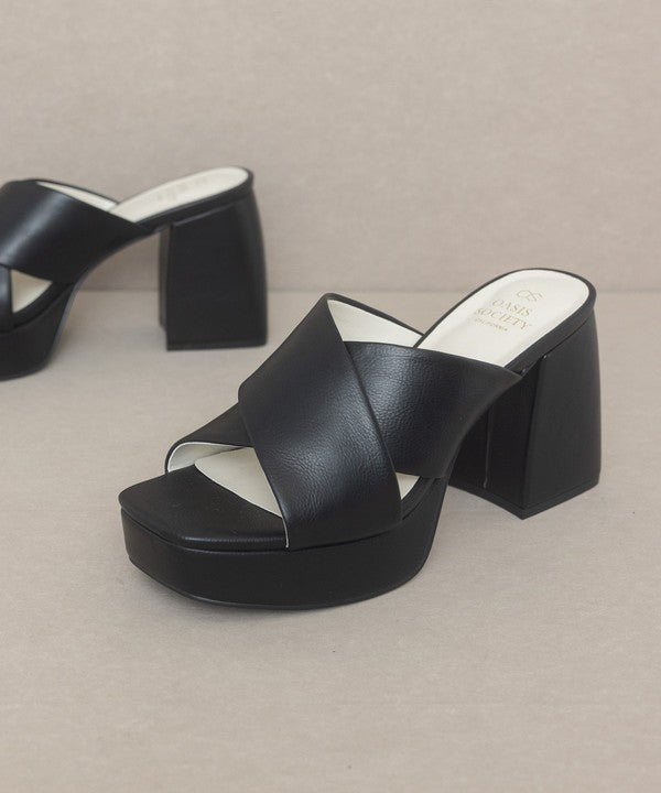 Shoes - Oasis Society Carmen - Chunky Platform Mule Heel -  - Cultured Cloths Apparel