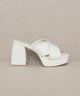 Shoes - Oasis Society Carmen - Chunky Platform Mule Heel - WHITE - Cultured Cloths Apparel