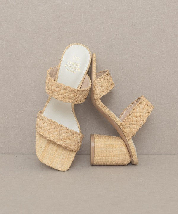 Shoes - Oasis Society Kayla - Raffia Sandal Heel -  - Cultured Cloths Apparel
