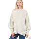 Women's Sweaters - SIDE SLIT OVERSIZED SWEATER - BONE - Cultured Cloths Apparel