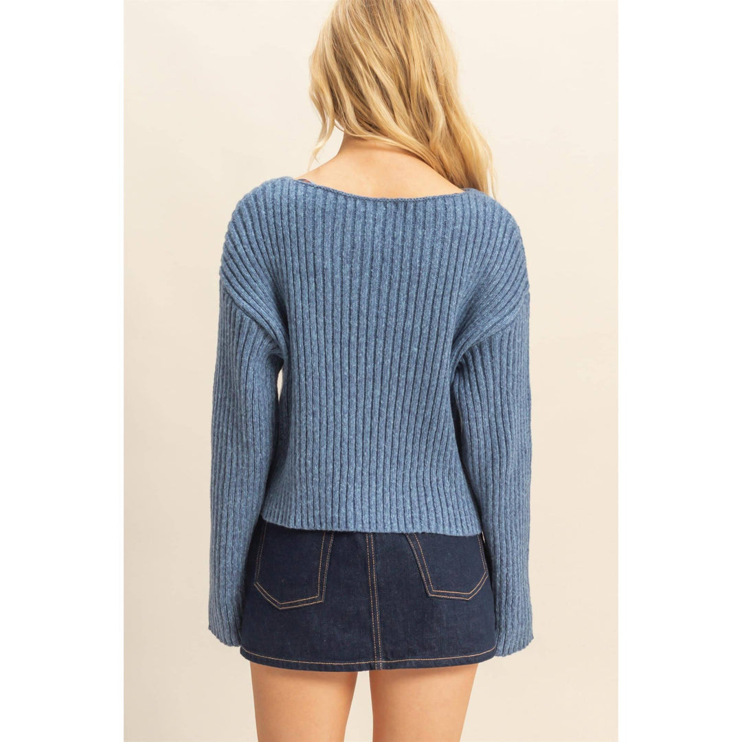 Textured Sweater With Relaxed Drop Sleeves