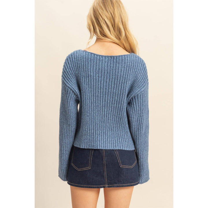 Textured Sweater With Relaxed Drop Sleeves