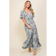Women's Dresses - Arya Flora Maxi Dress - D.BLUE/LAVENDER - Cultured Cloths Apparel