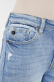 Denim - High Rise Leg Distress Bootcut Jeans -  - Cultured Cloths Apparel