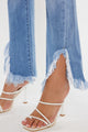 Denim - High Rise Leg Distress Bootcut Jeans -  - Cultured Cloths Apparel