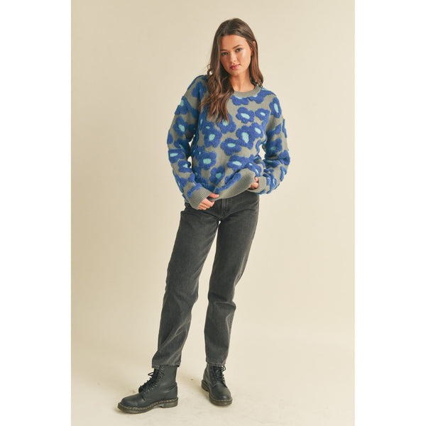 Women's Sweaters - Sherpa Floral Knit Sweater -  - Cultured Cloths Apparel