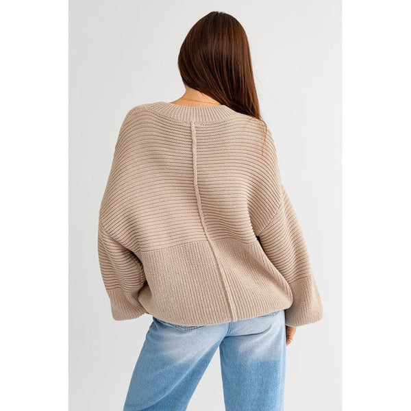 Women's - Ribbed Knitted Sweater -  - Cultured Cloths Apparel